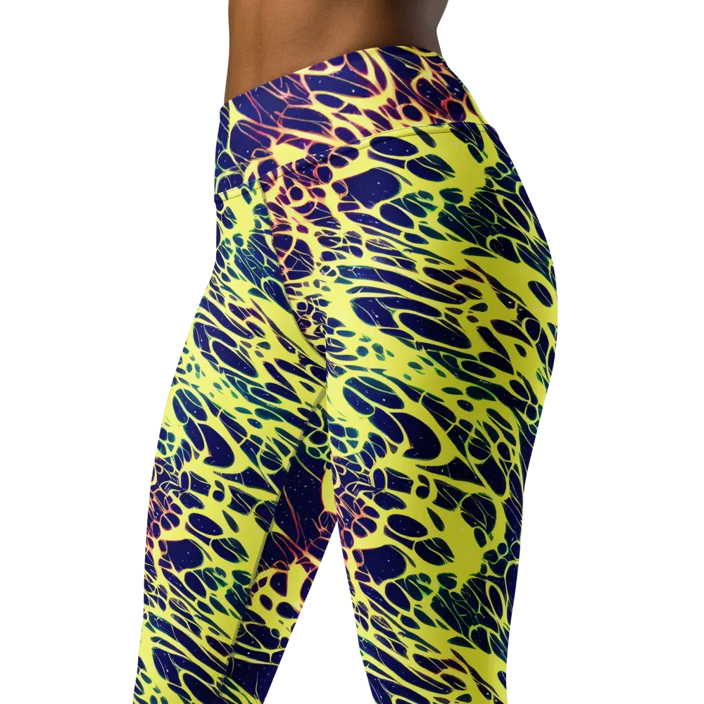 Acid Starfield on Yoga Leggings — Left Front