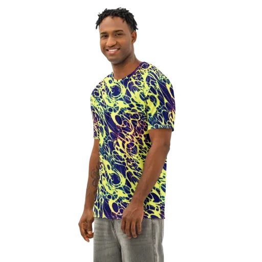 Acid Starfield on a Men's Cotton Crew Neck T-Shirt