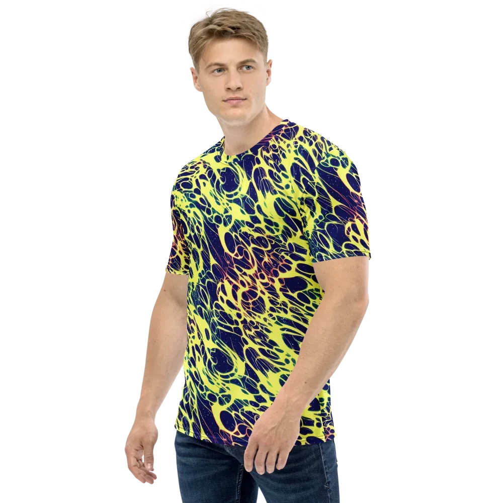 Acid Starfield on Men's Crew Neck T-Shirt — Left
