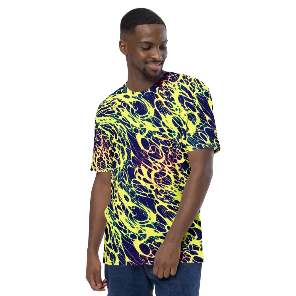 Acid Starfield on Men's Crew Neck T-Shirt — Left