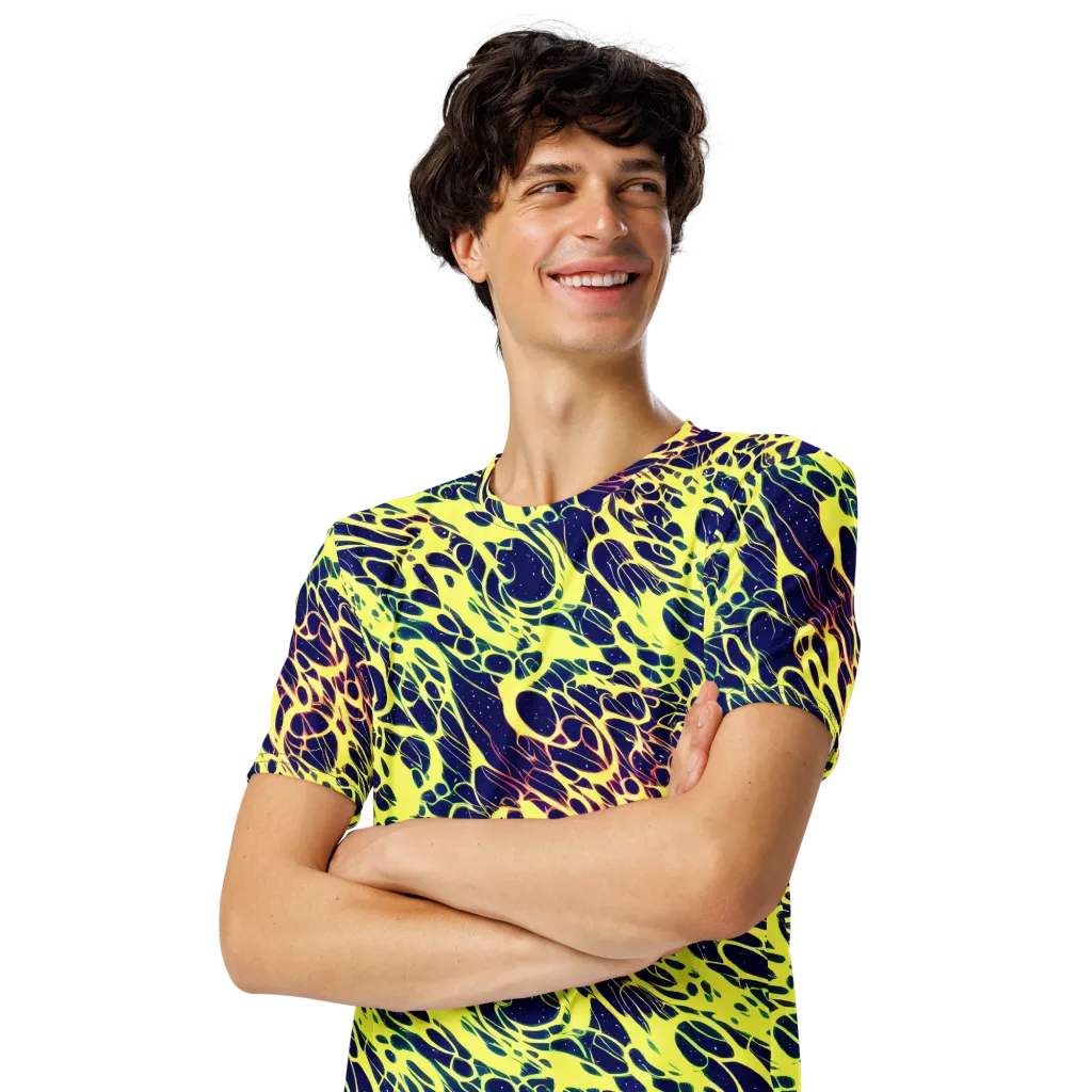 Acid Starfield on Men's Crew Neck T-Shirt — Left Front