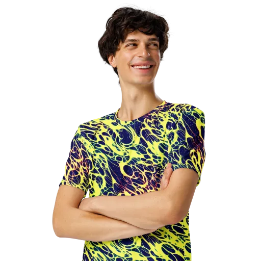 Acid Starfield on a Men's Crew Neck T-Shirt
