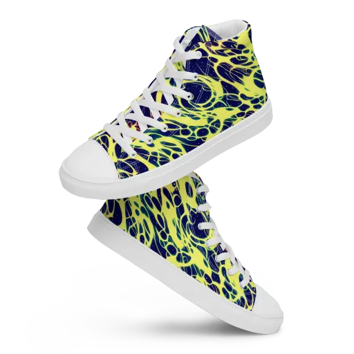 Acid Starfield on a Men's High Top Canvas Shoes