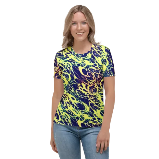 Acid Starfield on a Women's Crew Neck T-Shirt