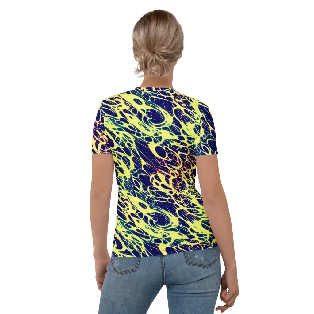 Acid Starfield on Women's Crew Neck T-Shirt — Back