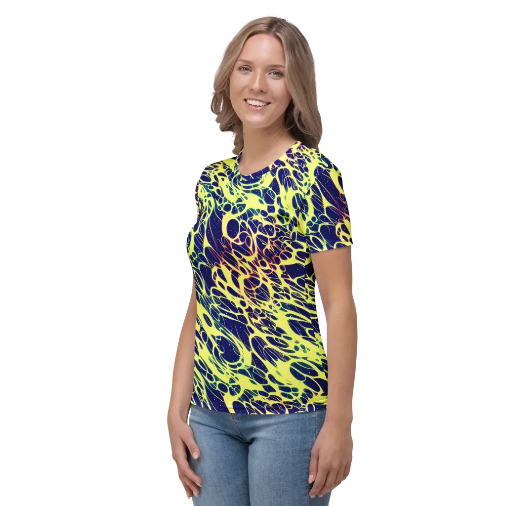 Acid Starfield on Women's Crew Neck T-Shirt — Left