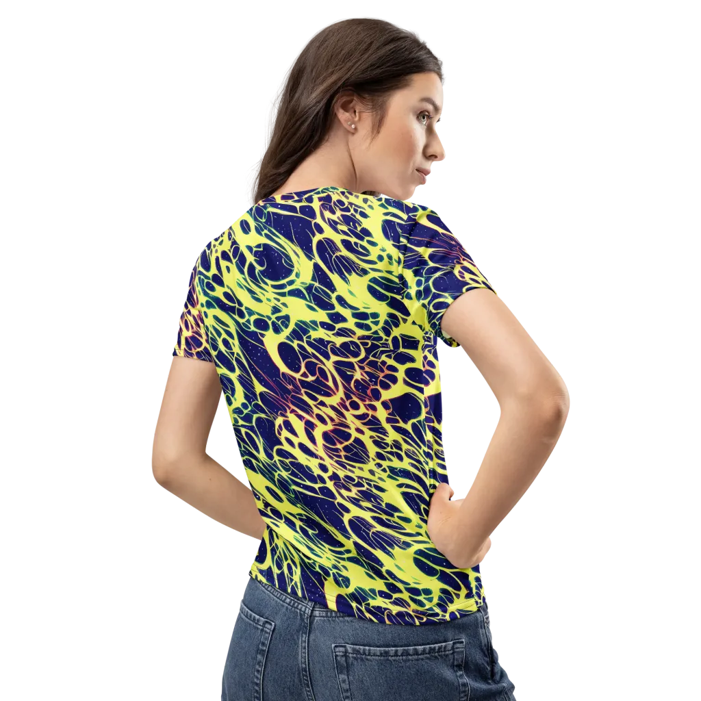 Acid Starfield on Women's Crew Neck T-Shirt — Back