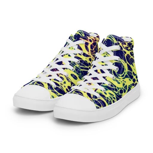 Acid Starfield on a Women's High Top Canvas Shoes