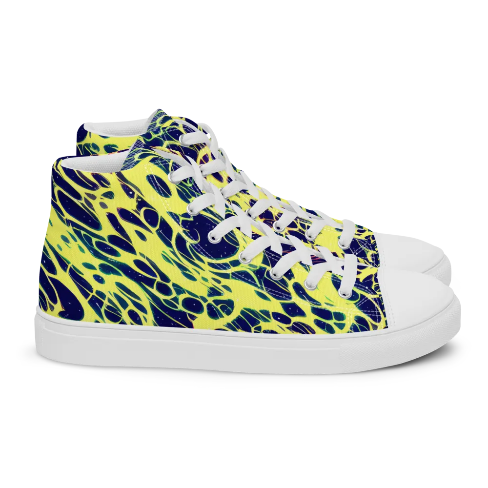 Acid Starfield on Women's High Top Canvas Shoes — Right