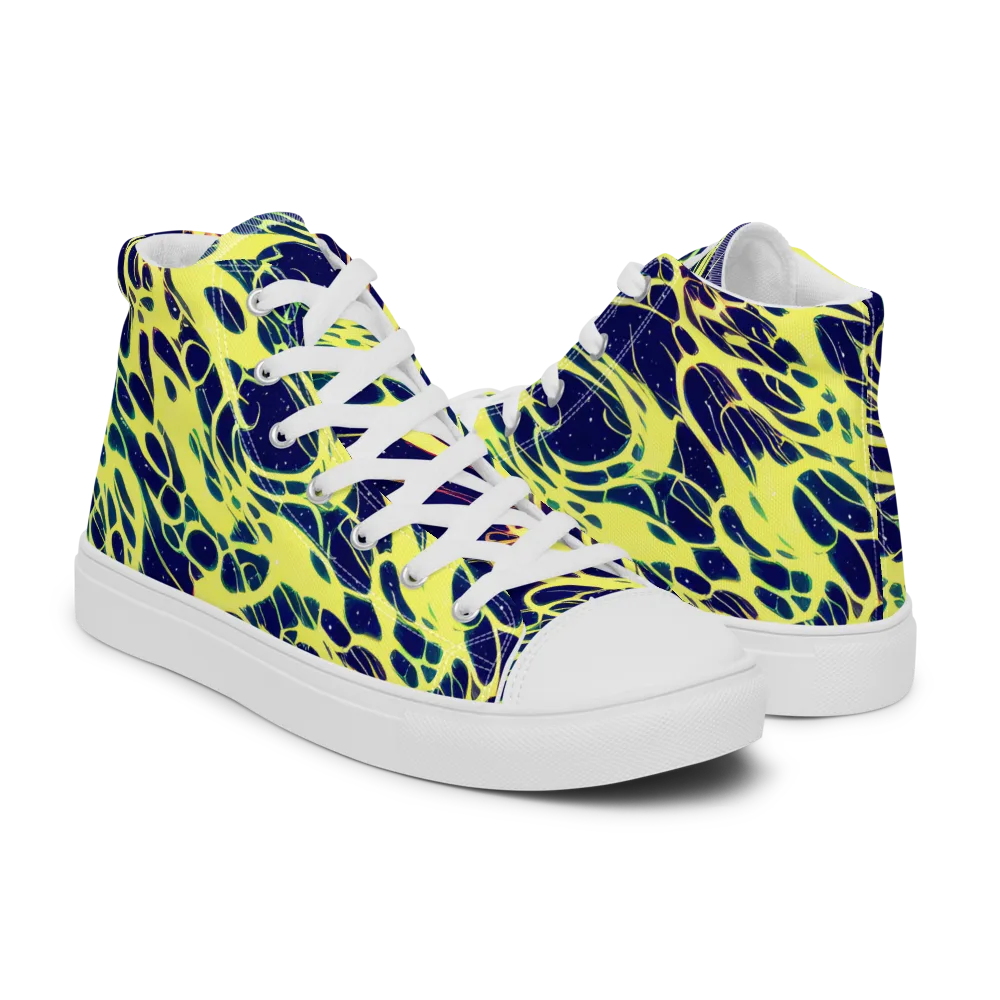 Acid Starfield on Women's High Top Canvas Shoes — Right
