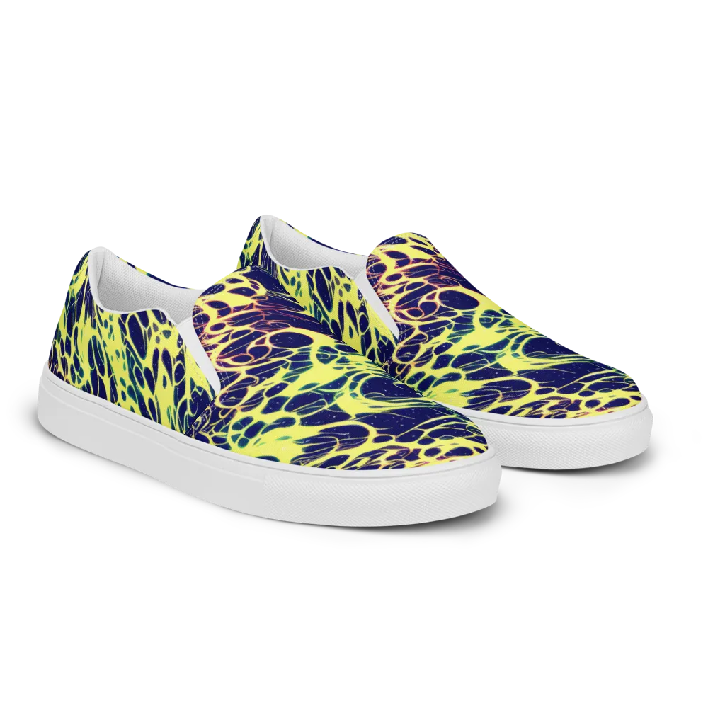 Acid Starfield on Men's Slip-On Canvas Shoes — Right Front