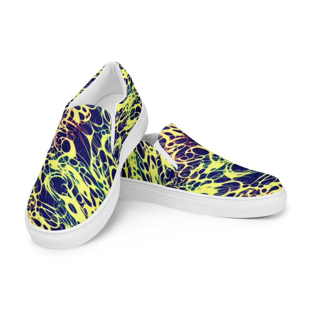 Acid Starfield on Men's Slip-On Canvas Shoes — Left Front