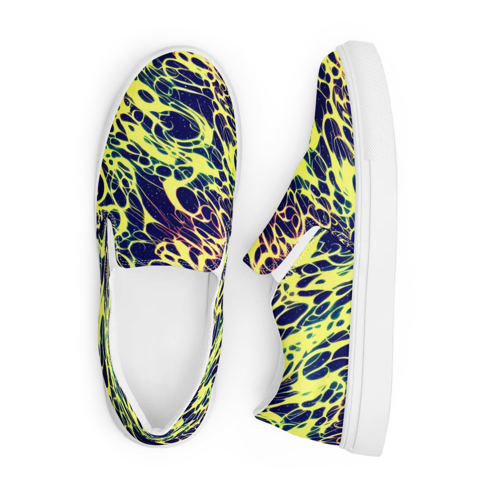 Acid Starfield on Men's Slip-On Canvas Shoes — Front