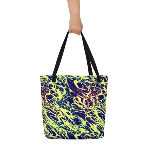 Acid Starfield on a Large Tote Bag W/ Pocket