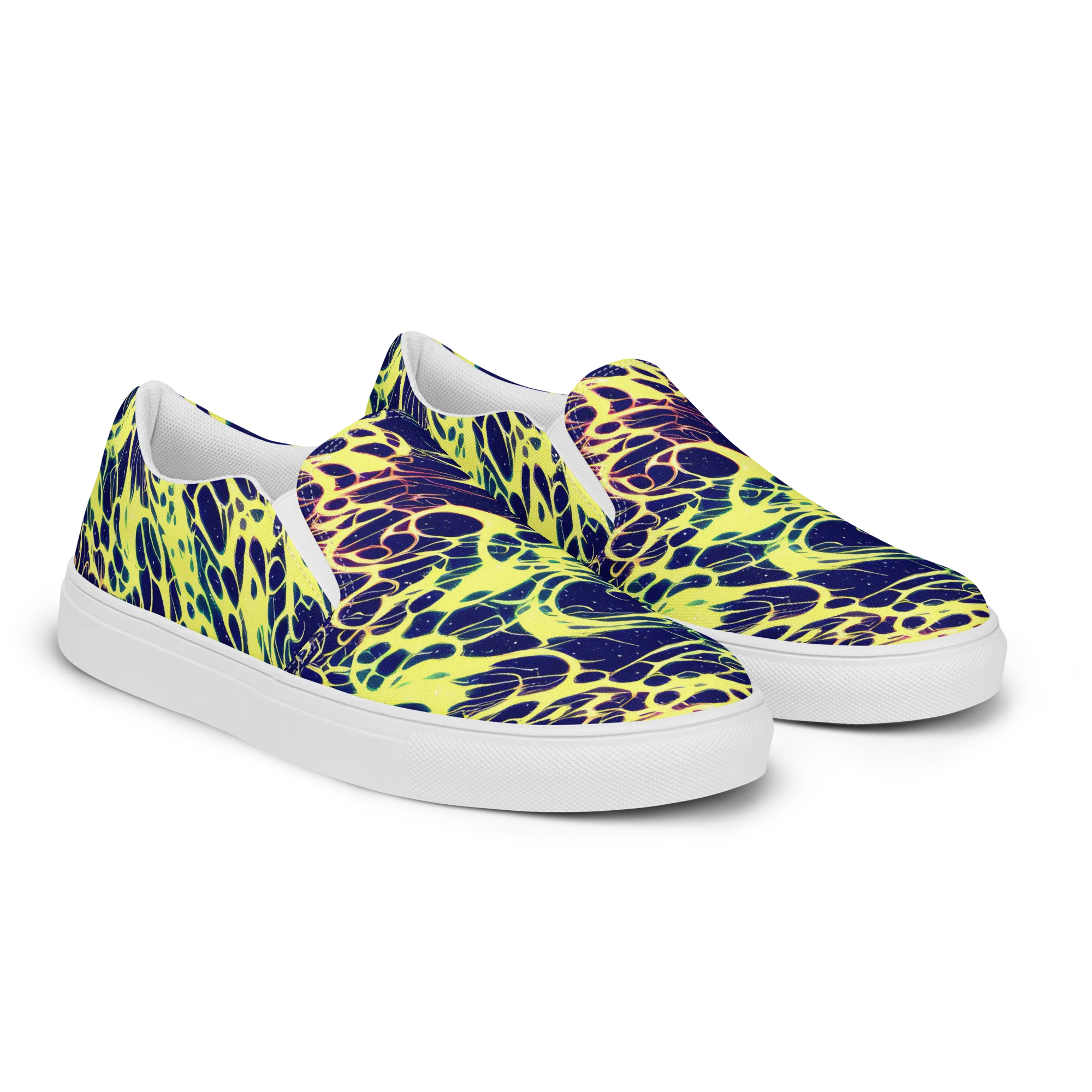 Acid Starfield on Women's Slip-On Canvas Shoes — Right Front