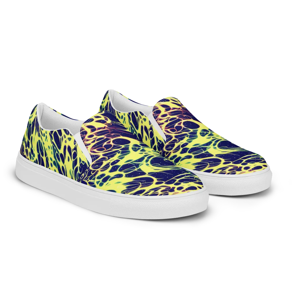 Acid Starfield on Women's Slip-On Canvas Shoes — Right Front