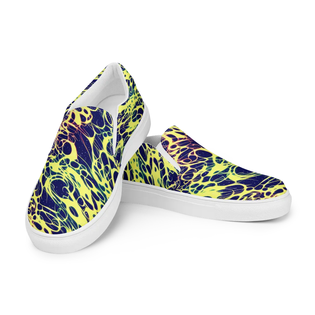Acid Starfield on Women's Slip-On Canvas Shoes — Left Front