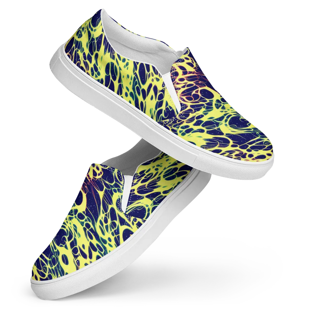 Acid Starfield on Women's Slip-On Canvas Shoes — Front