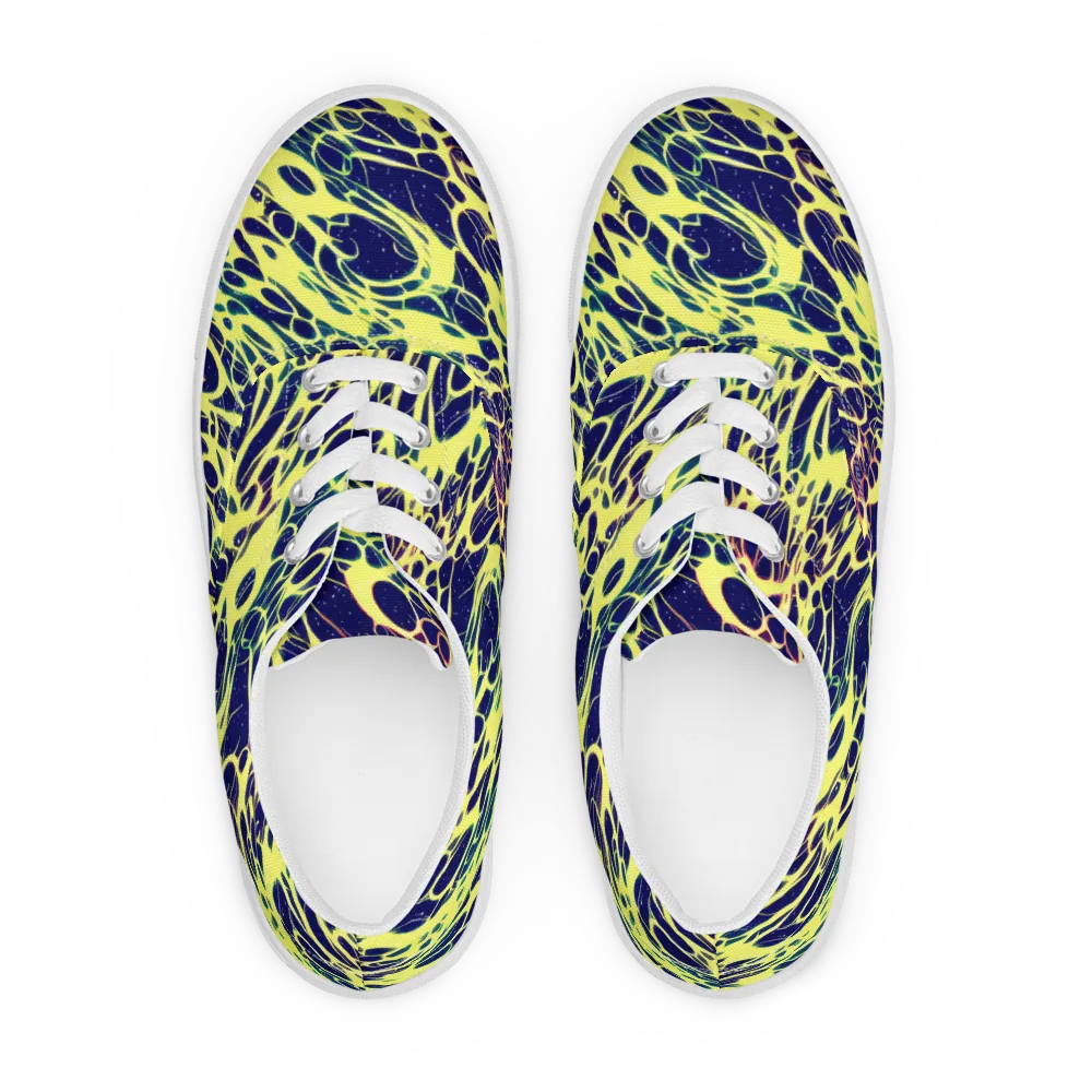 Acid Starfield on Men's Lace-Up Canvas Shoes — Front