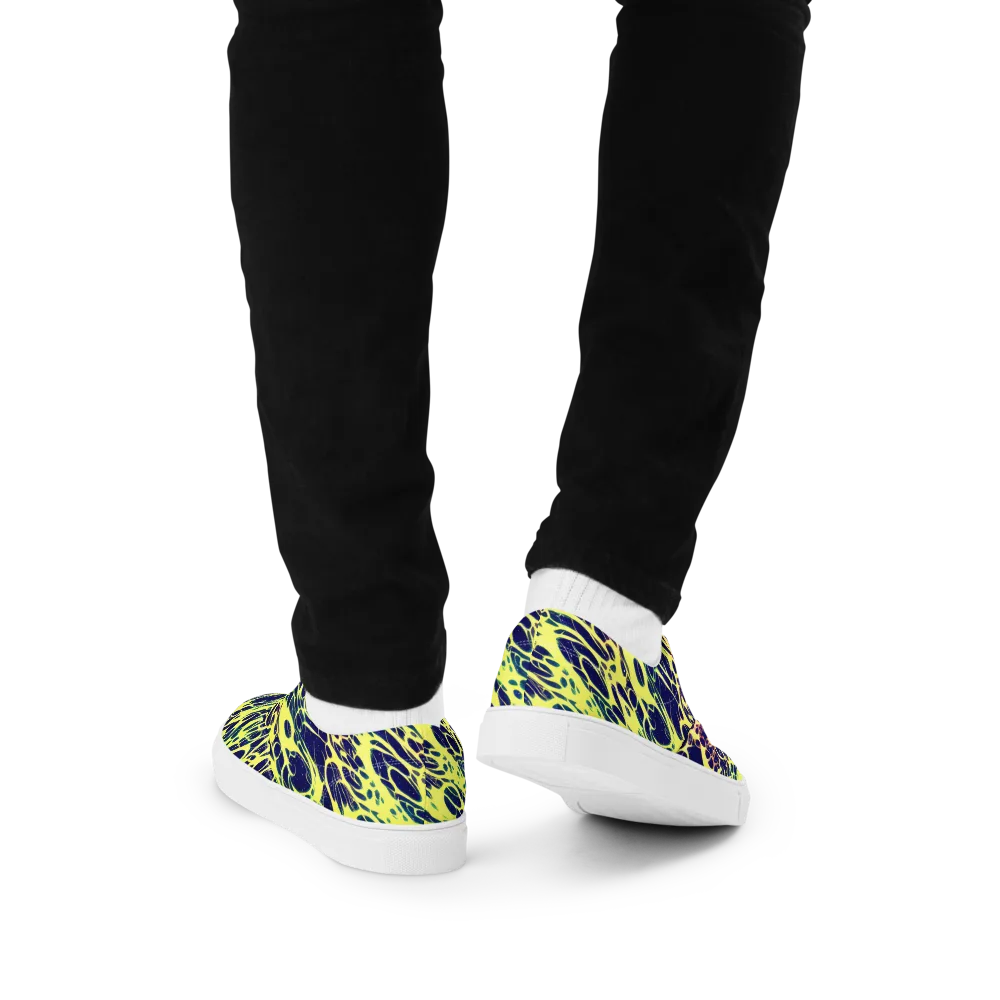 Acid Starfield on Men's Lace-Up Canvas Shoes — Back