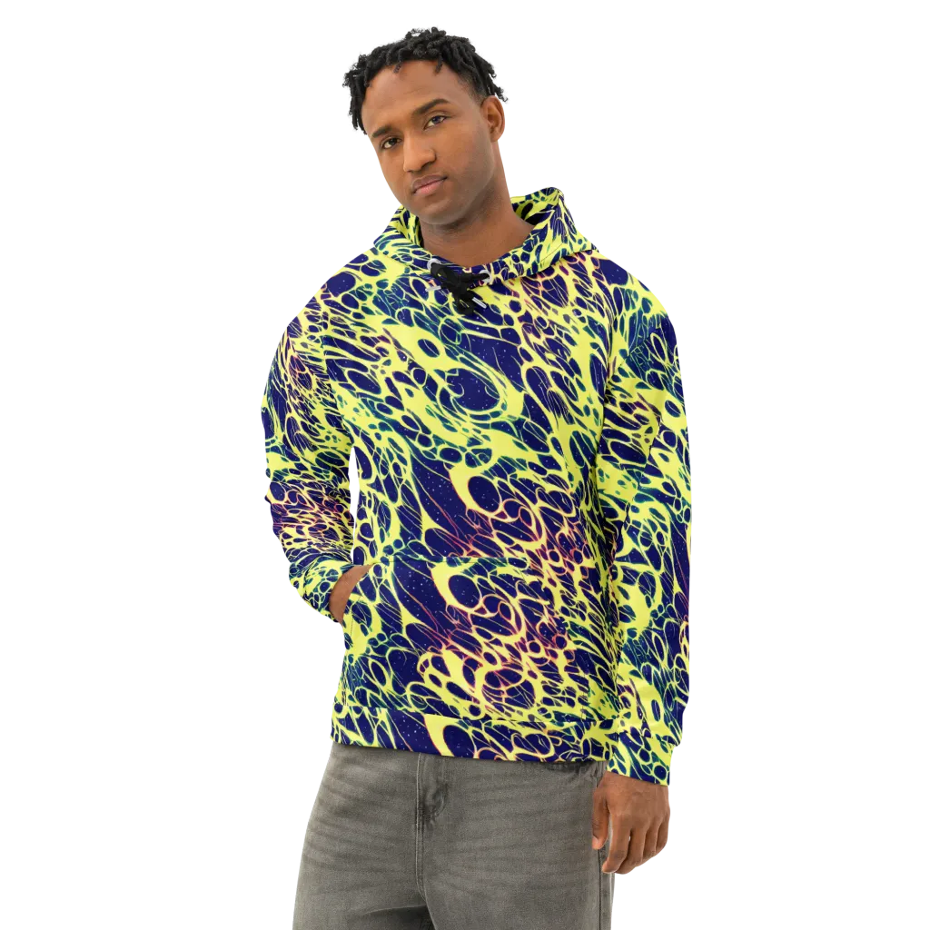 Acid Starfield on Cotton Hoodie — Left Front