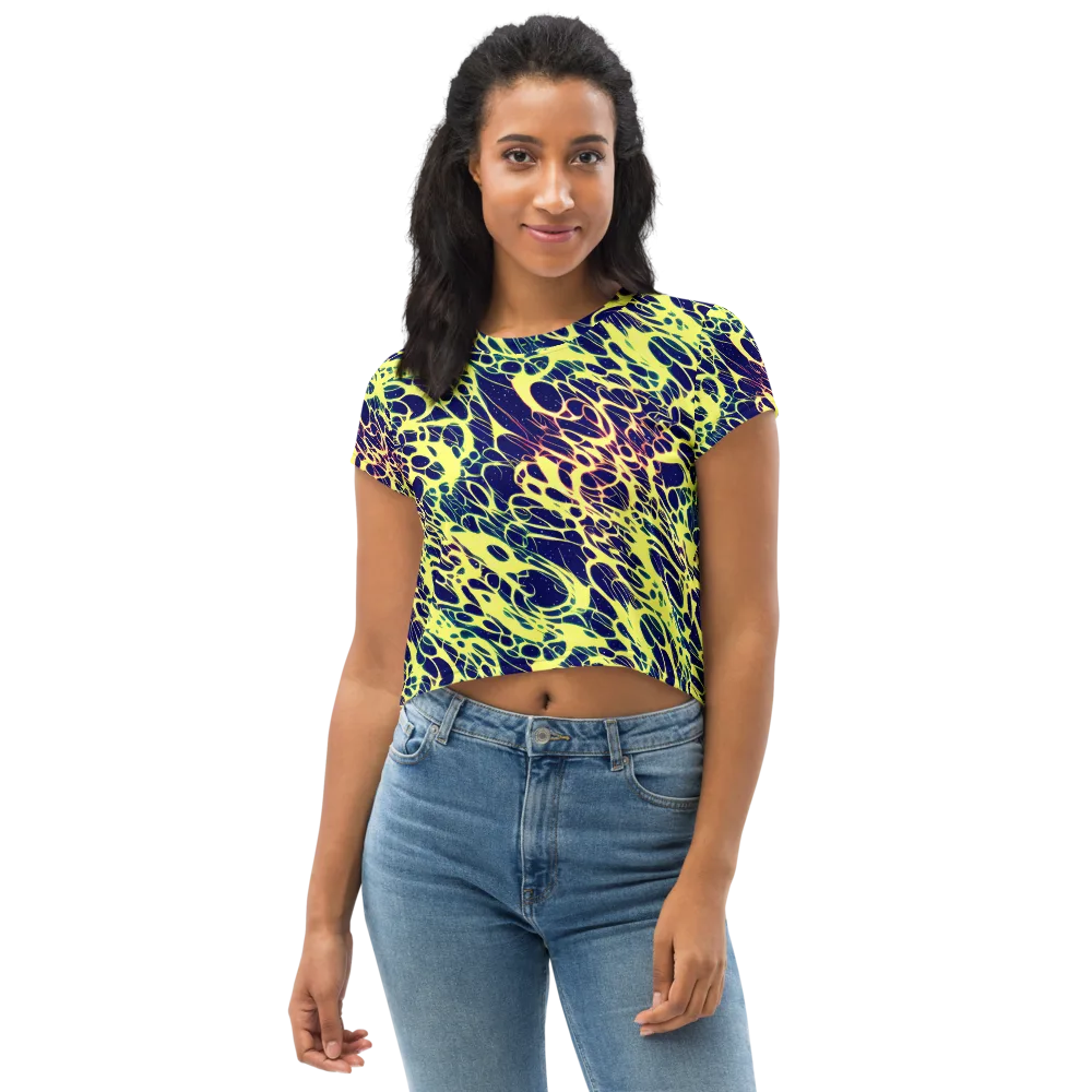 Acid Starfield on Crop Tee — Front