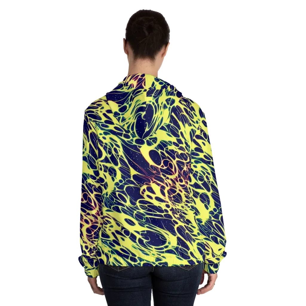 Acid Starfield on Women's Full-Zip Hoodie — Back On Person