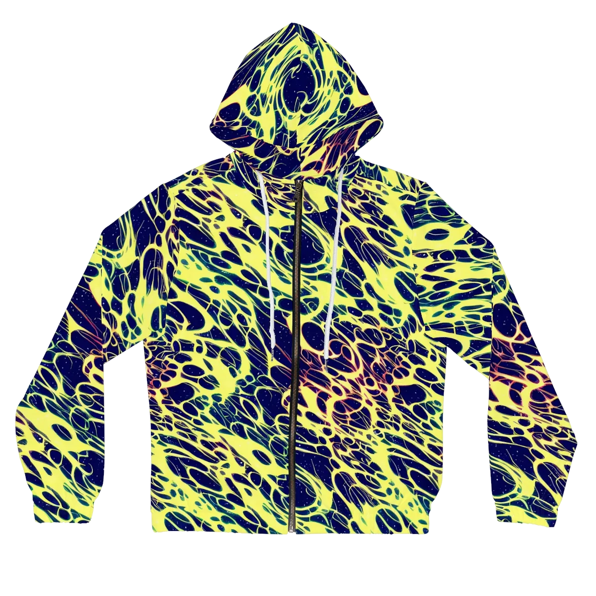 Acid Starfield on Women's Full-Zip Hoodie — Front