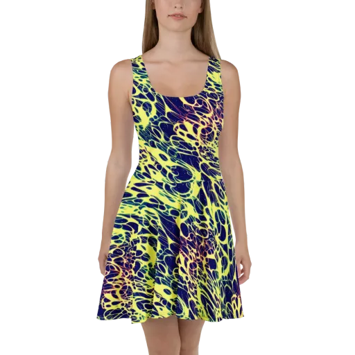 Acid Starfield on a Skater Dress