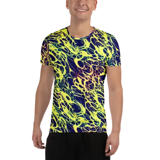 Acid Starfield on a Men's Athletic T-Shirt