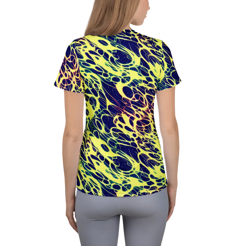 Acid Starfield on Women's Athletic T-Shirt — Back