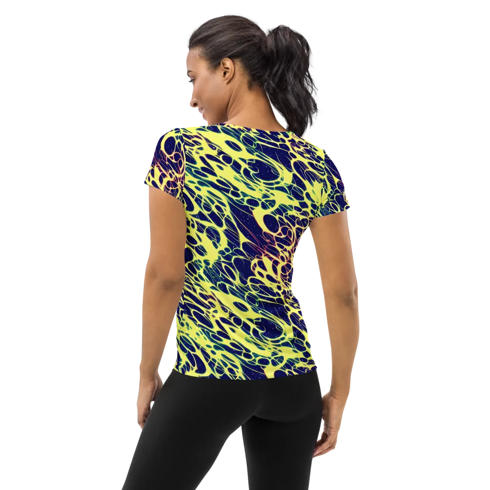 Acid Starfield on Women's Athletic T-Shirt — Back