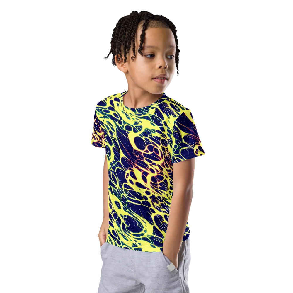 Acid Starfield on Kids Crew Neck T-Shirt — Left Front