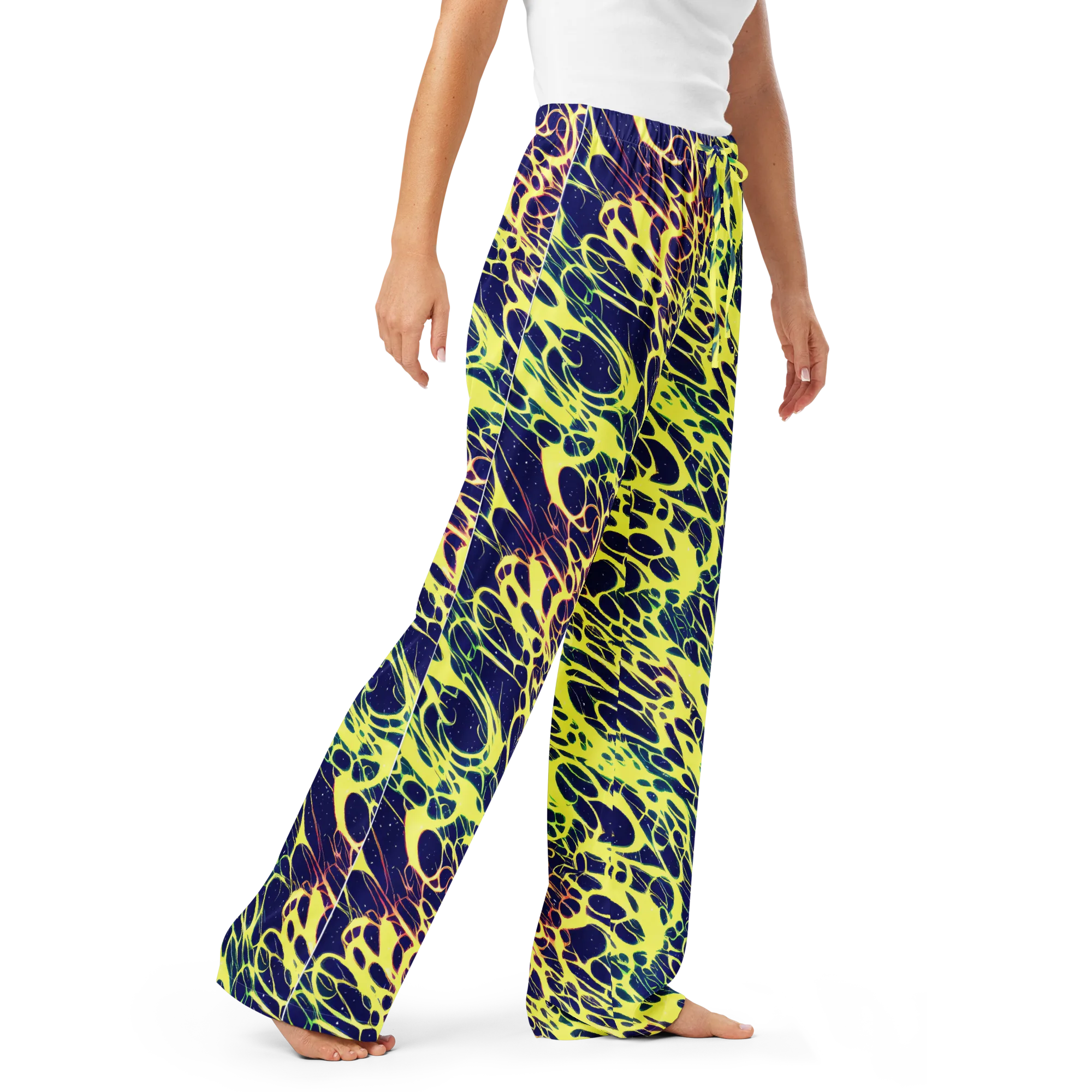 Acid Starfield on Women's Pajama Pants — Right Front
