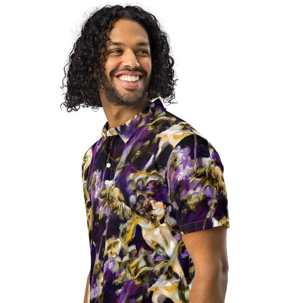 Amethyst Tempest on Men's Slim Fit Polo Shirt — Left Front
