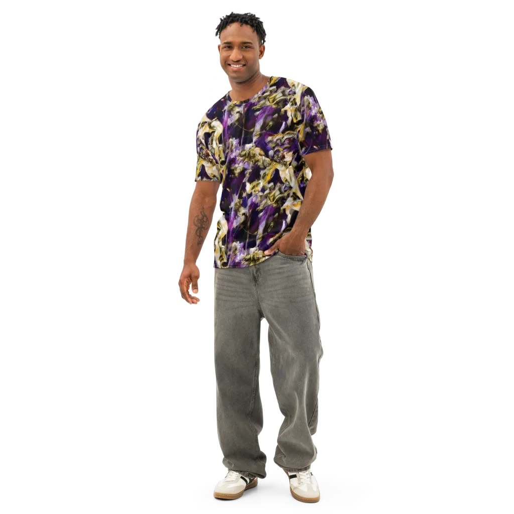 Amethyst Tempest on Men's Cotton Crew Neck T-Shirt — Front