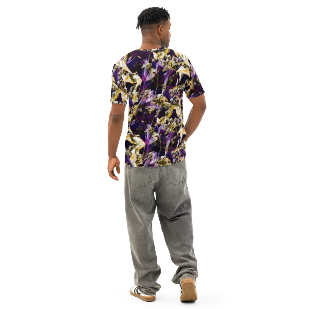 Amethyst Tempest on Men's Cotton Crew Neck T-Shirt — Back