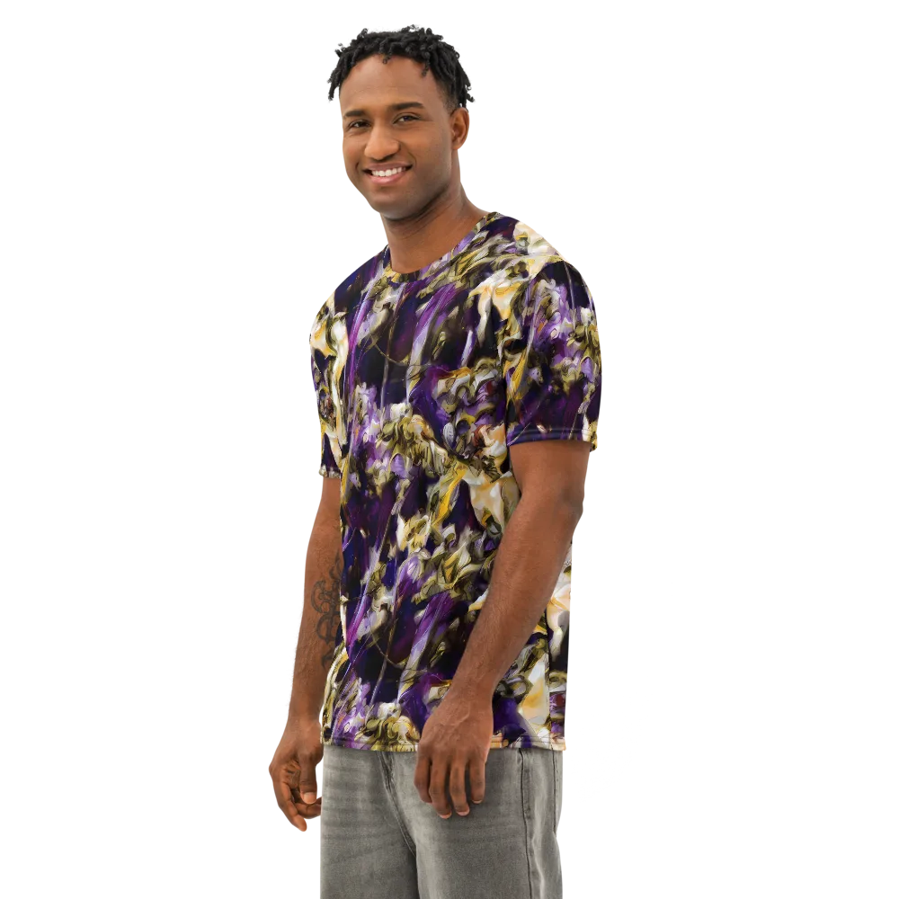 Amethyst Tempest on Men's Cotton Crew Neck T-Shirt — Left Front