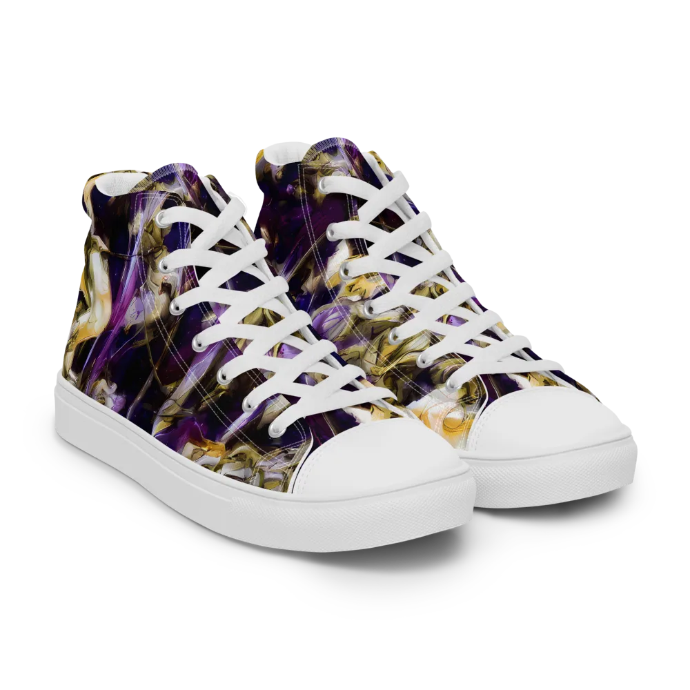 Amethyst Tempest on Men's High Top Canvas Shoes — Right Front