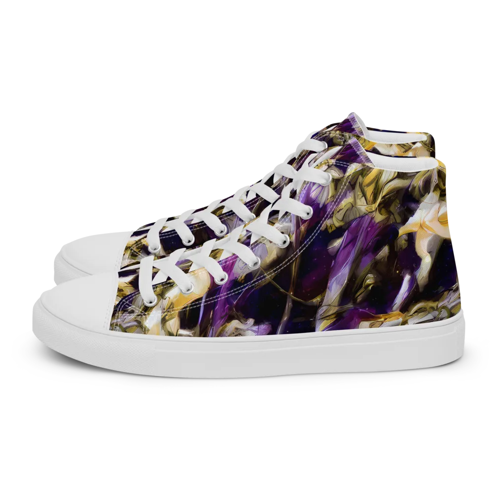 Amethyst Tempest on Men's High Top Canvas Shoes — Left