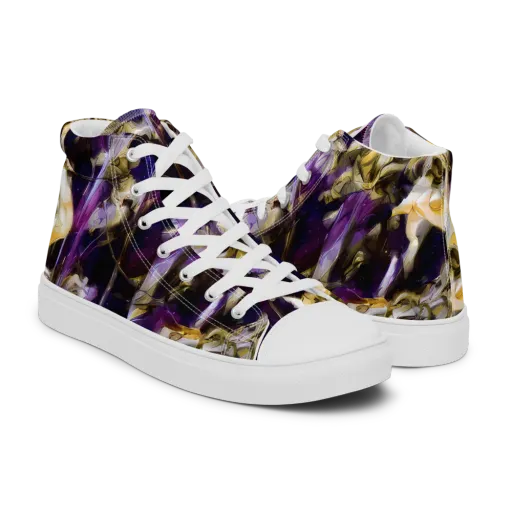 Amethyst Tempest on a Men's High Top Canvas Shoes