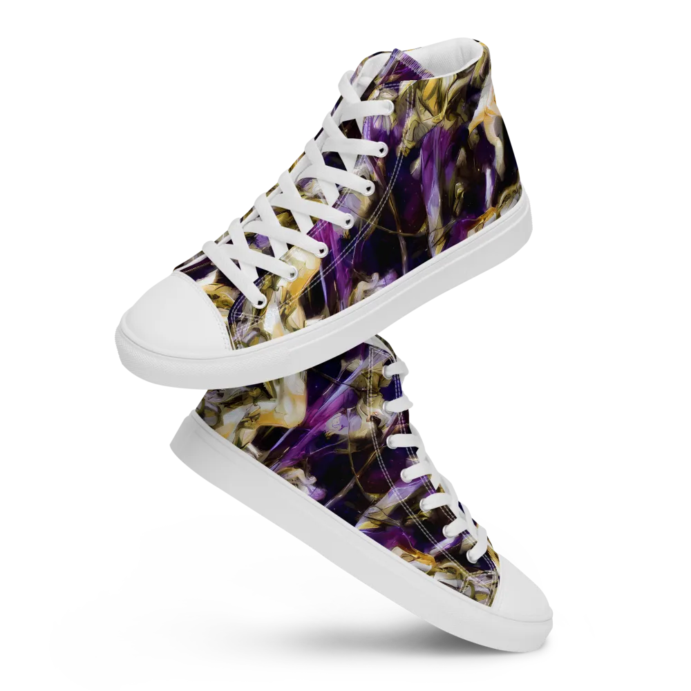 Amethyst Tempest on Men's High Top Canvas Shoes — Front