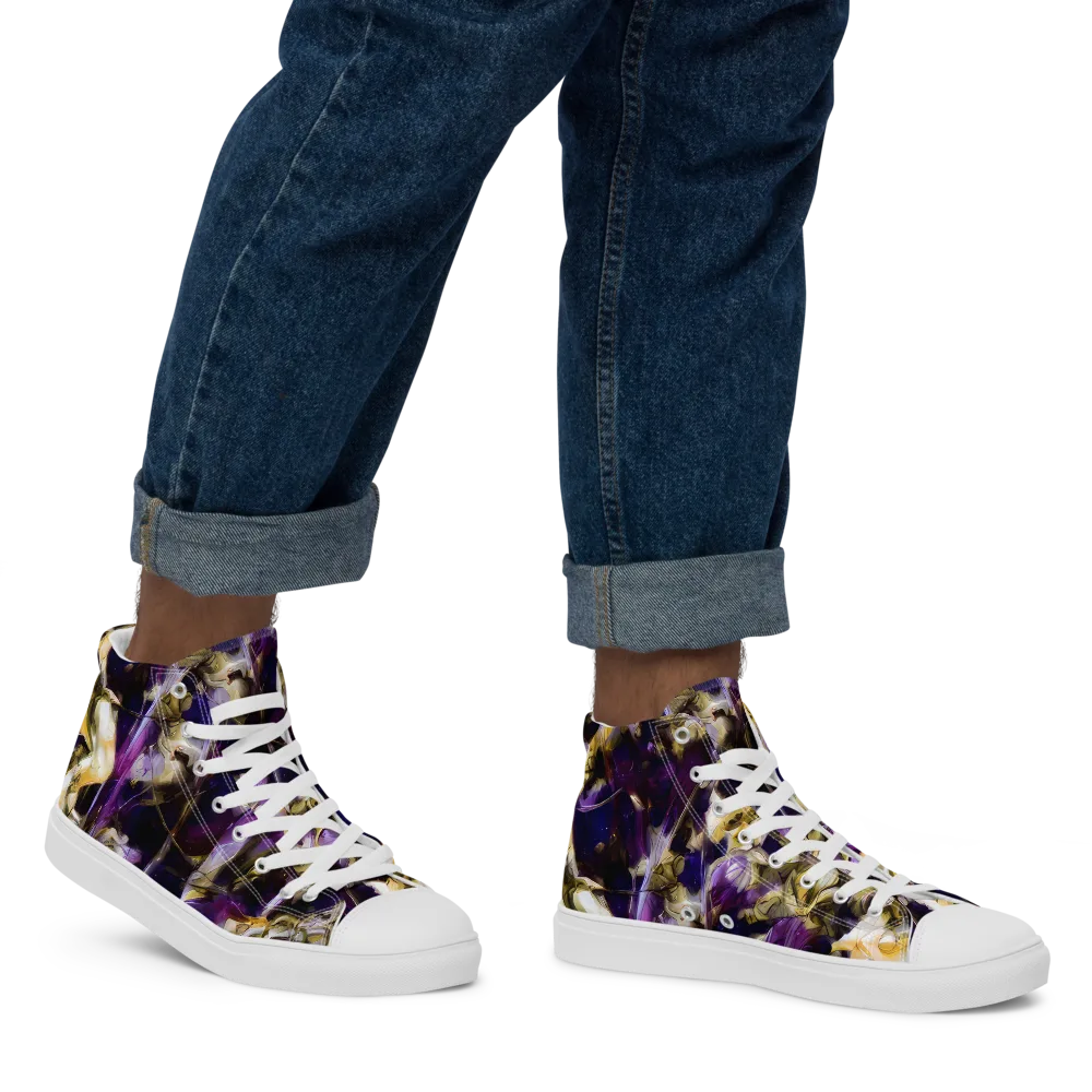 Amethyst Tempest on Men's High Top Canvas Shoes — Right