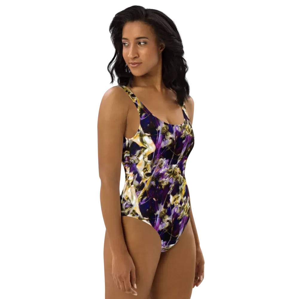 Amethyst Tempest on One-Piece Swimsuit — Right