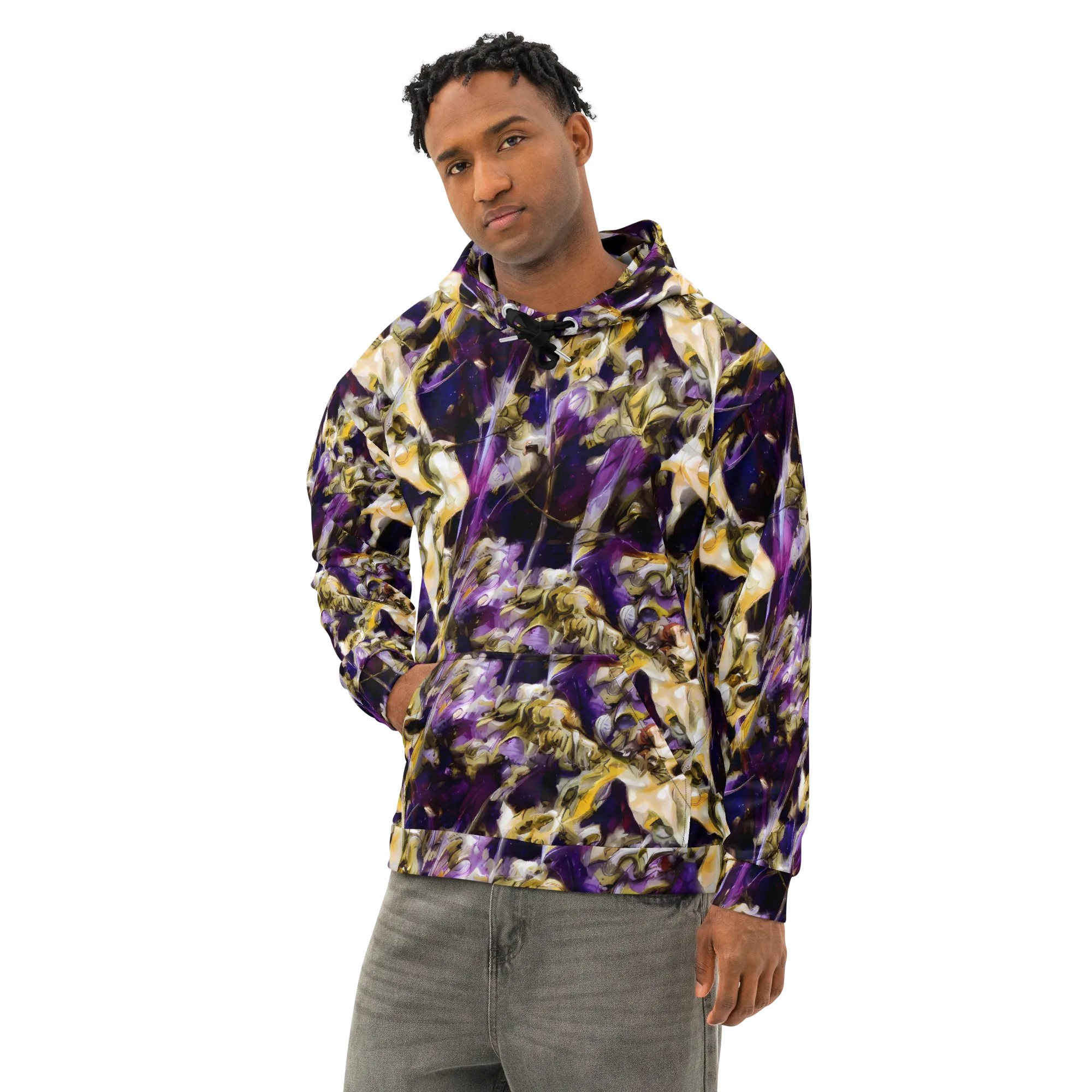 Amethyst Tempest on Cotton Hoodie — Left Front