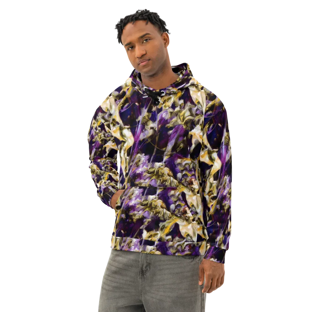 Amethyst Tempest on Cotton Hoodie — Left Front