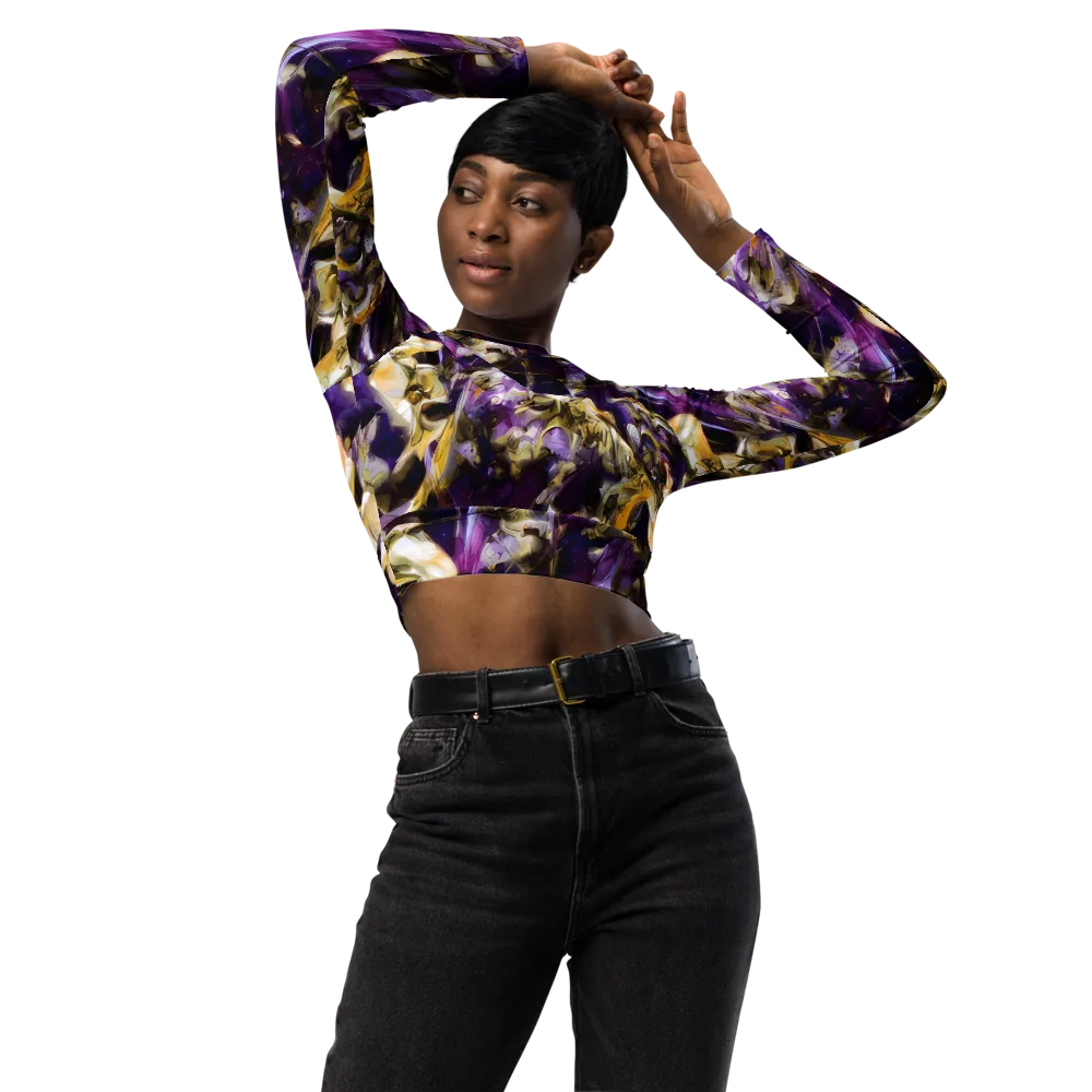 Amethyst Tempest on Long Sleeve Crop Top — Front