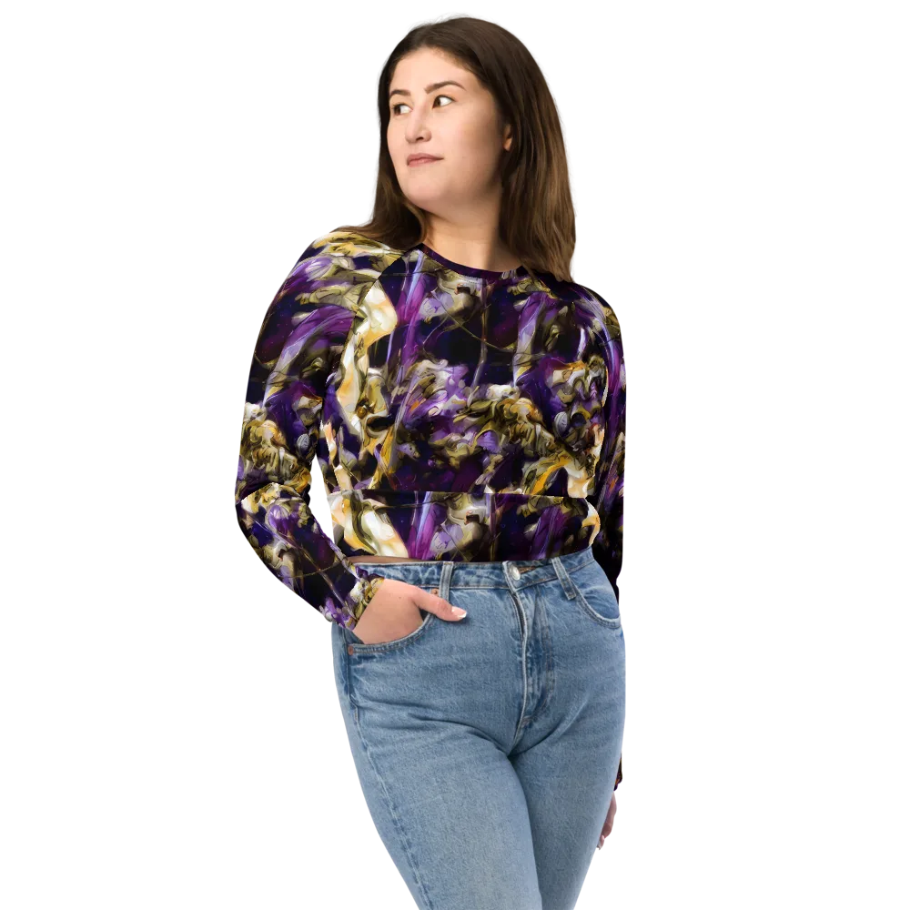 Amethyst Tempest on Long Sleeve Crop Top — Front