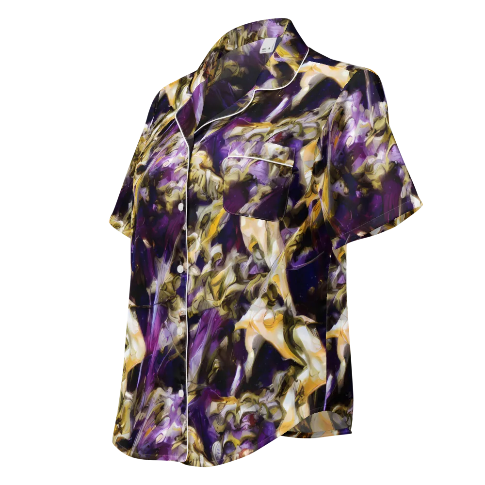 Amethyst Tempest on Women's Short Sleeve Pajama Top — Left Front