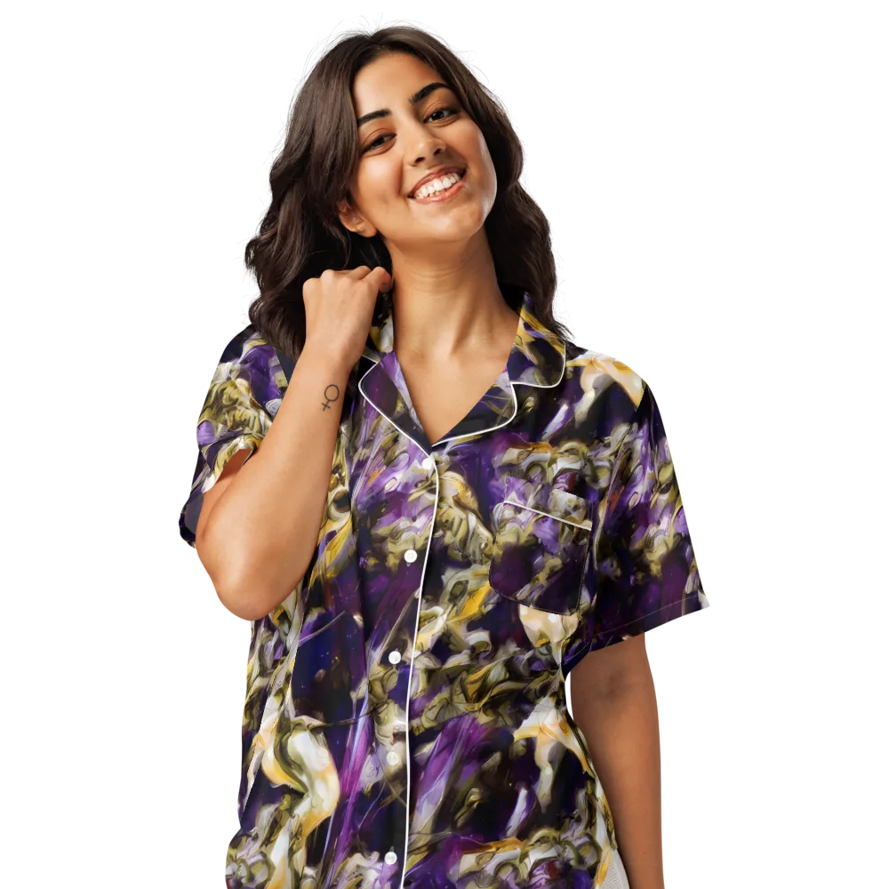 Amethyst Tempest on Women's Short Sleeve Pajama Top — Front